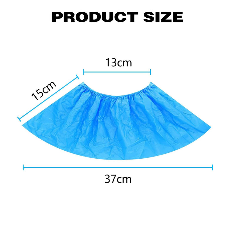 Shoe Covers, Pack of 100 Blue Overshoes, PE Shoe Covers, Universal Size Overshoes, Shoe Covers to Keep Shoes/Floors/Carpets Clean and Tidy