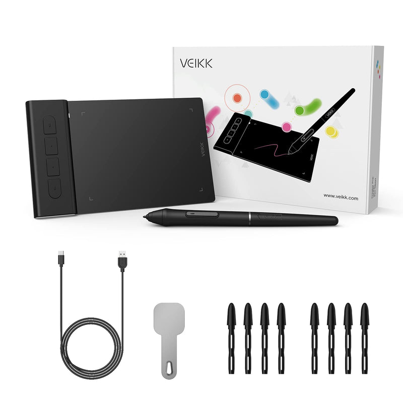 VEIKK Drawing Tablet OSU Tablet, Computer Graphics Tablets Art Tablet Portable VK430 4x3 inch, with 4 Shortcut Keys 8192 Levels Battery-Free Stylus Pen, Compatible with Mac/Window/Android Phone/Chrome