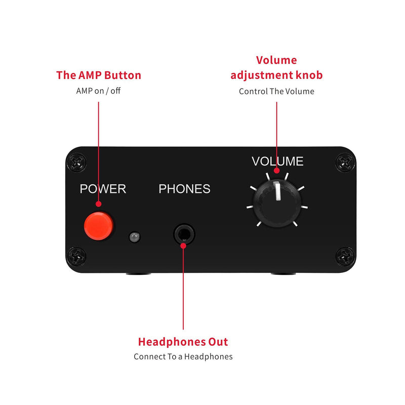 Mini Small Stereo Audio preamplifier, Headphone Amplifier, Gain 20dB Phono Turntable Phonograph preamp, Dual op amp NE5532 with RCA 3.5mm Input to RCA 3.5mm Output