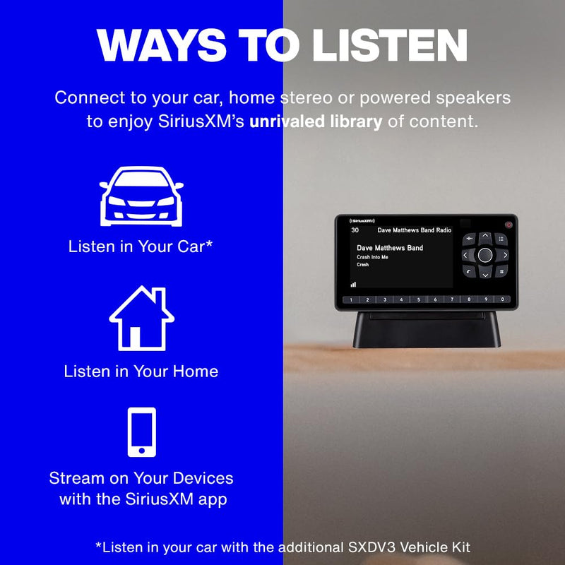 SiriusXM Onyx EZR Satellite Radio with Home Kit (SXEZR1H1) Satellite Radio + Home Kit