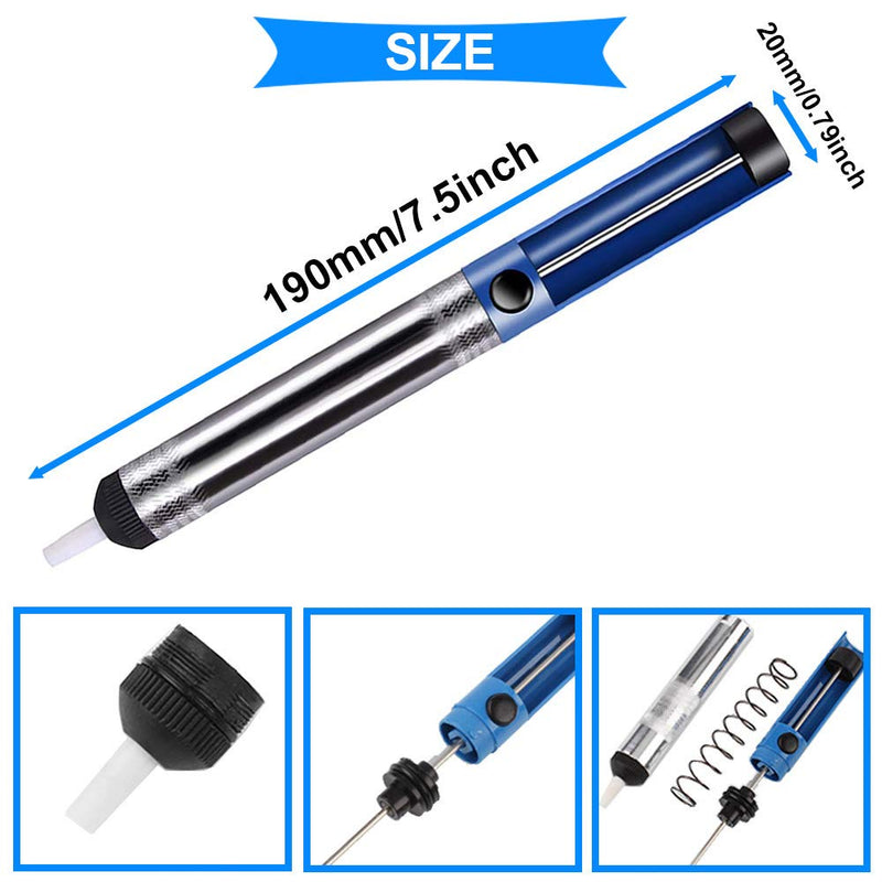 Youmile Soldering Suction Desoldering Pump, Vacuum Pump, Soldering Remover, Soldering Accessories with Desoldering Wick, 2 Pieces Replacement Nozzle, 2 Pieces Heat-resistant Hose