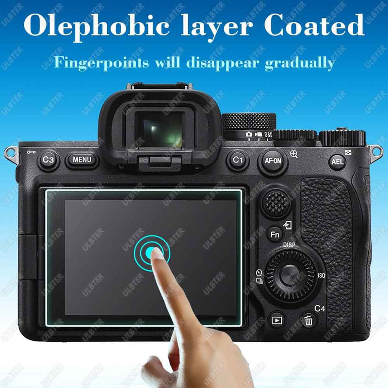 Screen Protector for Sony A7 IV Alpha 7 IV A7IV A7M4 A74 & Hot Shoe Cover [3+2 Pack] Tempered Glass Cover 0.3mm 9H Hardness Anti-Scrach Anti-Bubble