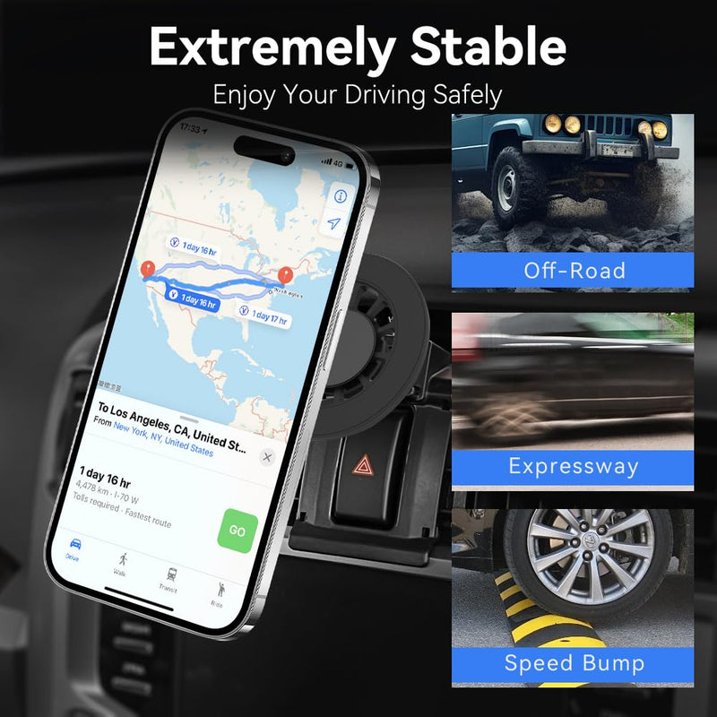 CLEC Magnetic Car Phone Holder for Toyota 4Runner 2019-2024 Car Phone Holder Mount for Magsafe[20 Strong Magnetic] 360°Adjustable Car Phone Mount,Phone Holder for Toyota 4Runner for Magsafe Case