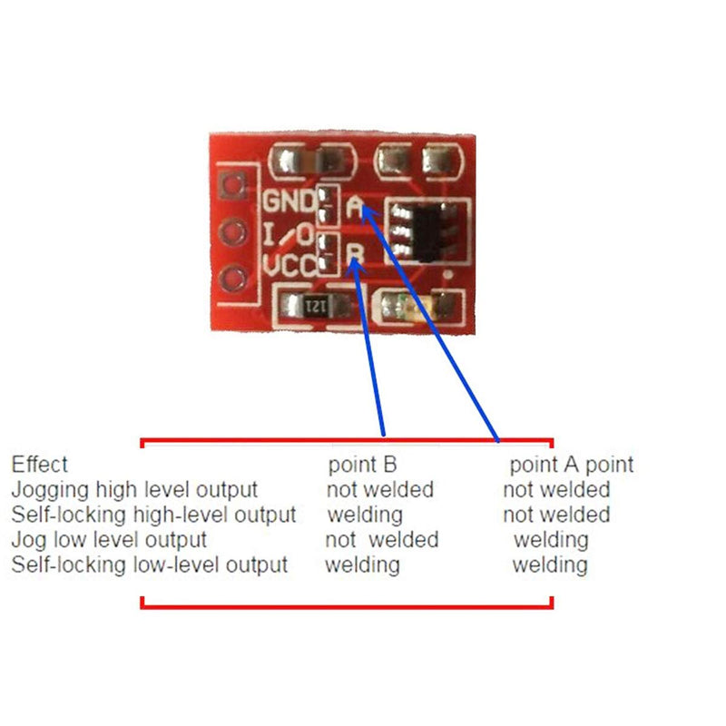 YOUMILE 20 Set TTP223 Capacitive Touch Switch Button Self Lock Module for Arduino with 30 Pin Header Black Yellow Red Dupont Line