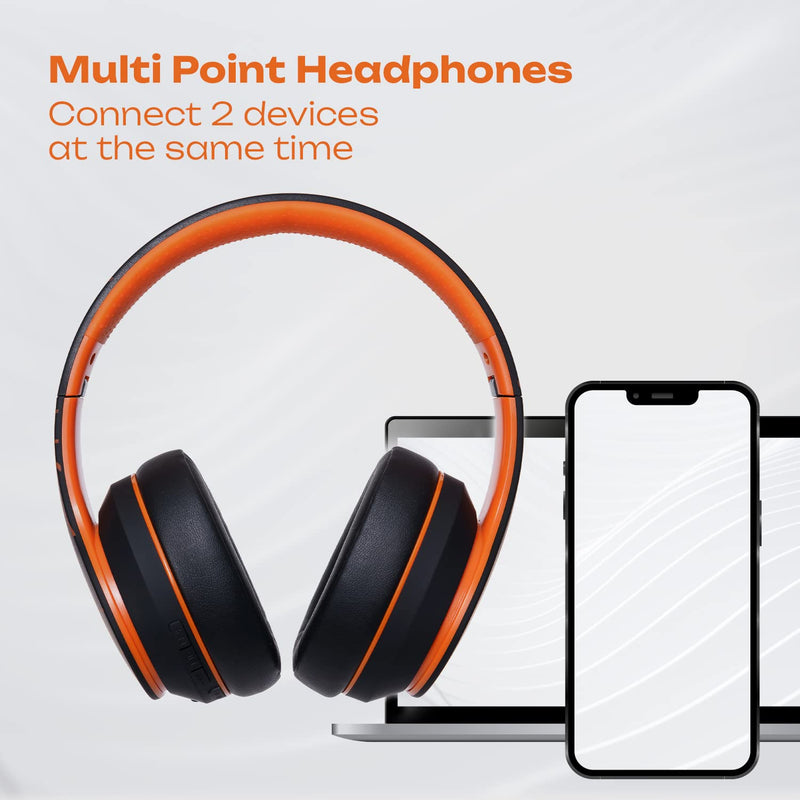 PowerLocus P6 Bluetooth Headphones Over Ear, Foldable Headphone with Hard Shell Carry Case for Travel/PC/Cell Phone