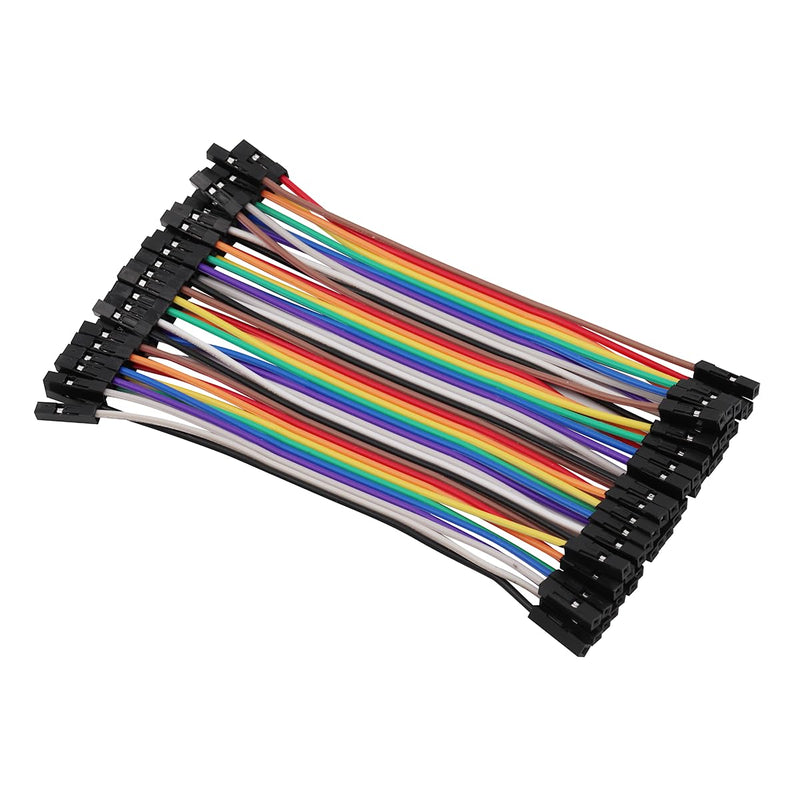 Heevhas 80pcs 40Pin Jumper Wire Cable Breadboard Ribbon Cables 10 cm Female-Female Jumper Cable 24AWG Wire Bridges for Arduino Breadboard DIY Project 80 pieces female 10CM
