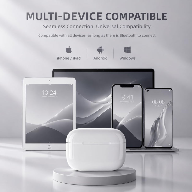 Wireless Earbuds (2nd Gen), Active Noise Cancellation, Bluetooth 5.3, High-Fidelity Sound, IPX7 Waterproof, 40-Hour Playtime, Wireless in-Ear Ear Buds Pro 2 for Apple iPhone/Android, White