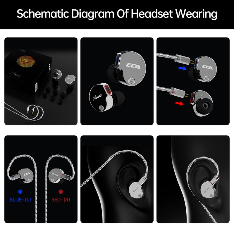 CCA Phoenix in-Ear Monitor Headphones, Dual-Magnet Dynamic Driver IEM with HiFi Clear Sound & Deep Bass, Full-Metal Professional Gaming Earbuds for Musicians, Singers, and Audiophiles(3.5mm Plug) Without Mic,3.5mm Silver