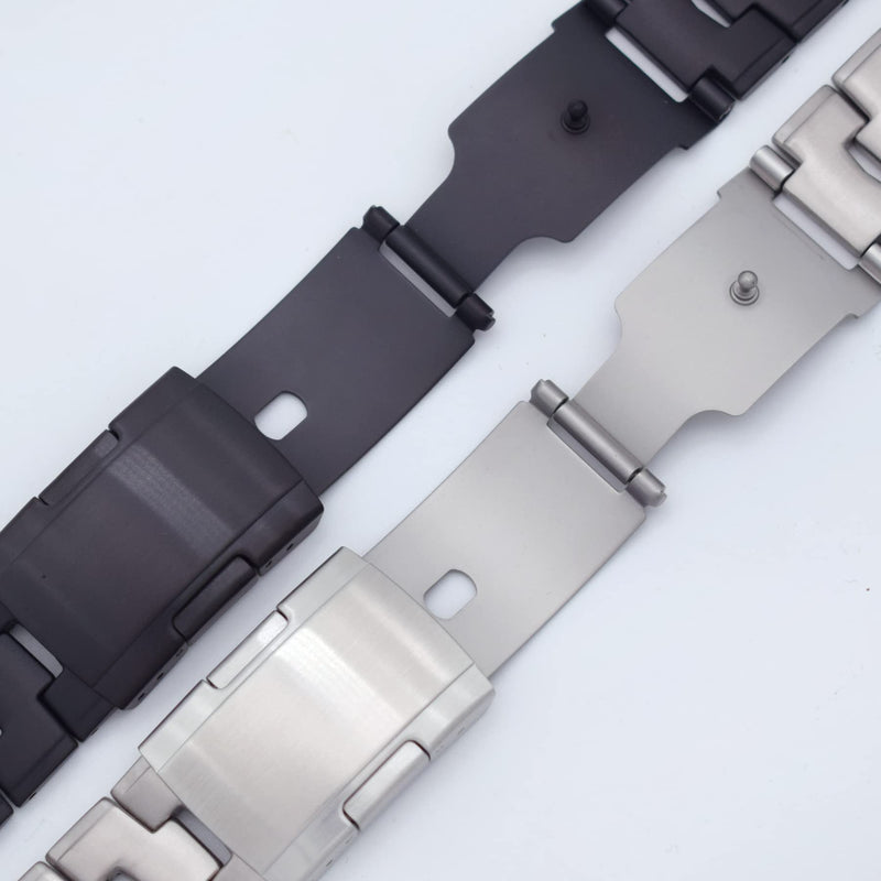 THEAGE Fenix 7X/6X/5X Plus Band, 26mm Titanium Metal Quick Release Easy Fit Watch Strap with Double Button Clasp Compatible for Garmin Fenix 7X/6X Pro/5X/5X Plus/3/3HR Smartwatch Black