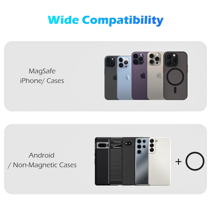 Magnetic Car Phone Holder Mount for 2025 Hyundai Tucson SEL Convenience/Tucson N Line/ 2025 2024 Santa FE Hybrid SEL, Attaches to Metallic Dashboard [Compatible with MagSafe]