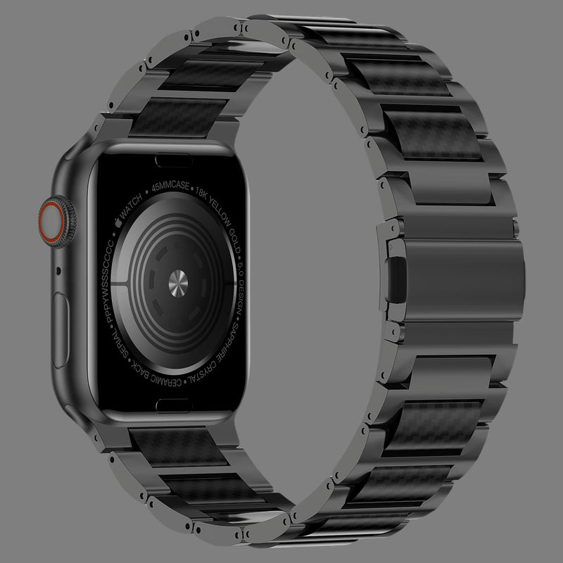 iiteeology Carbon Band Compatible with Apple Watch 49/46/45/44/42mm 42 Series 11/41/40/38mm, Women Men Light Genuine Carbon Fiber Band for iWatch Ultra 3/2/Series 11-1 Black 49mm/46mm/45mm/44mm/42mm-Series 3 2 1