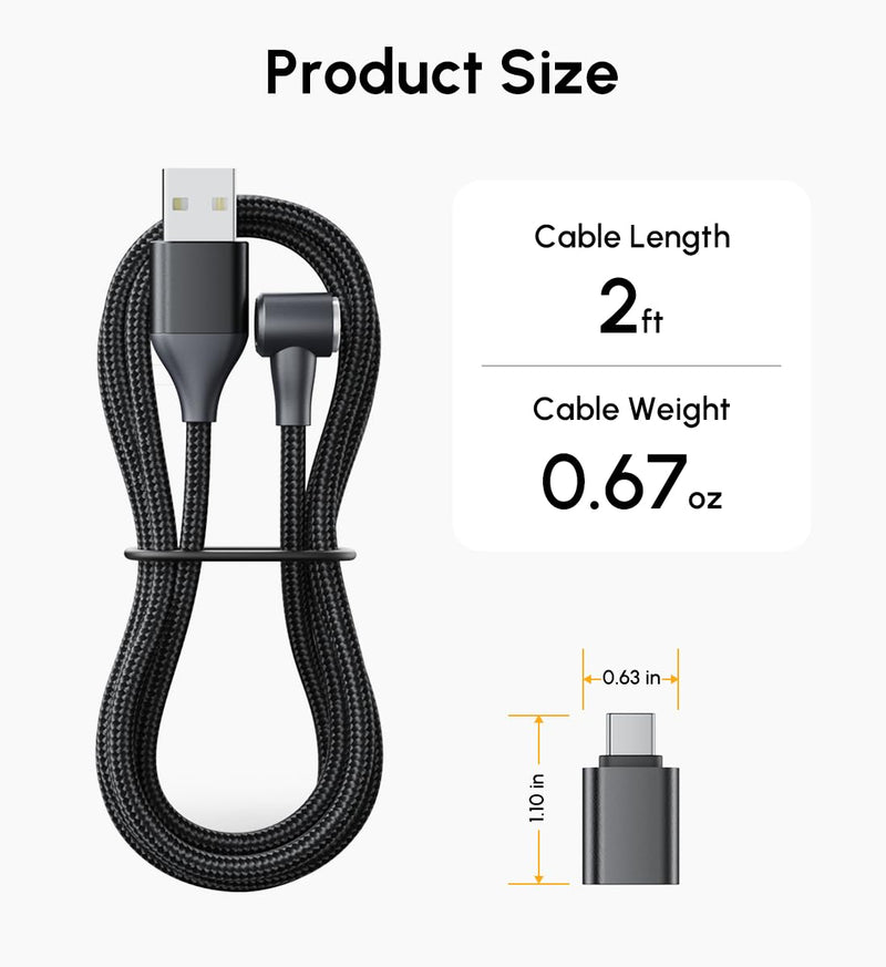 AI Voice Recorder Replacement Accessories for Recording & Transcription 2ft Connector Cord & OTG Adapter