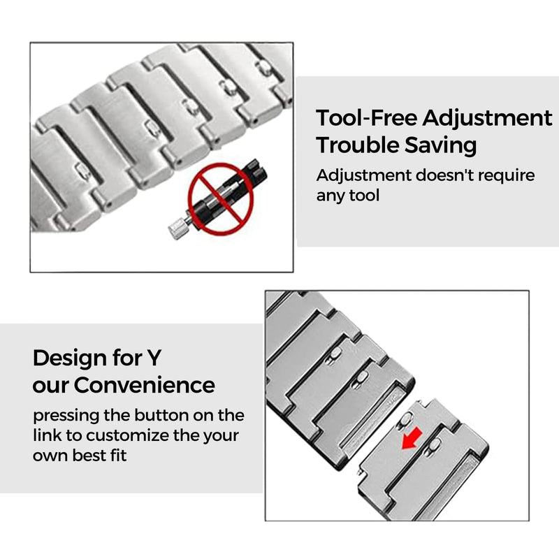 No Tool Titanium Band for Google Pixel 5/4/3 45mm & 5/4/3/2/1 41mm | Metal Strap for Pixel Watch 45mm 41mm |40% Lighter than Steel,Tool-Free Link Removal,Hypoallergenic,Fit Wrist 6"-8,6",Durable black Pixel watch 5/4/3 45mm