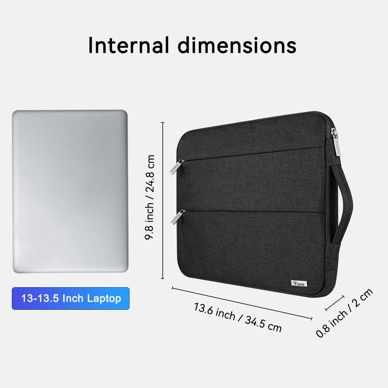 Laptop Sleeve 13 13.6 Inch Compatible with MacBook Air/Pro 13 M1/M2,Surface Laptop 4/5,Surface Pro X/9/8,13.5”Chromebook,Slim Computer Cover Bag,Black 12.6-13.6 Inch Black