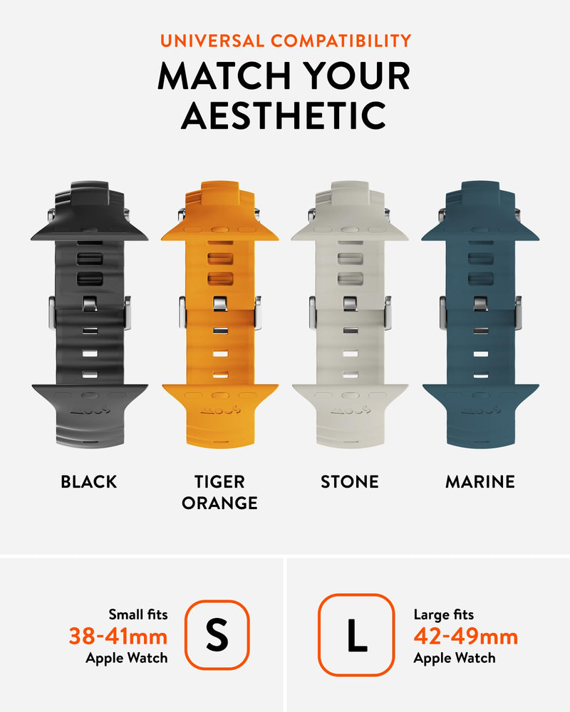 Mous Active Apple Watch Strap Compatible with Apple Watch Straps 42mm 44mm 45mm 46mm 49mm, Orange