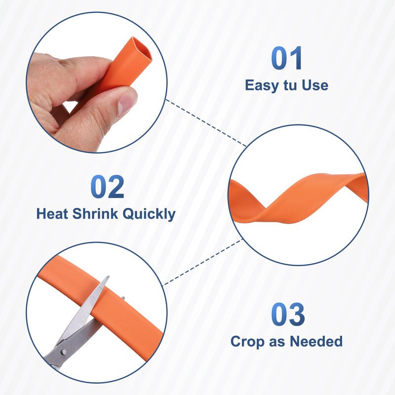 [AUSTRALIA] - QUARKZMAN Diameter 25.4 mm Double Wall Heat Shrink Tube with Adhesive, 3:1 Shrink Ratio PE Industrial Heat Shrink Tubing, Waterproof Cable Protection, Heat Shrink Tubing, 1 m Length, Orange 25.4mmx1m 