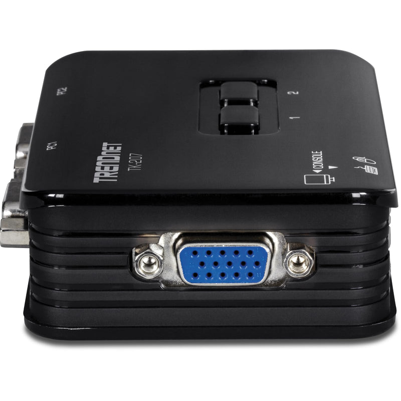 TRENDnet 2-Port USB KVM Switch, TK-207K | Control Two Computers with One Set of Console Controls,2048 x 1536 Resolution,60Hz Refresh Rate,All Required Cabling Included 2 Port USB w/ Cables