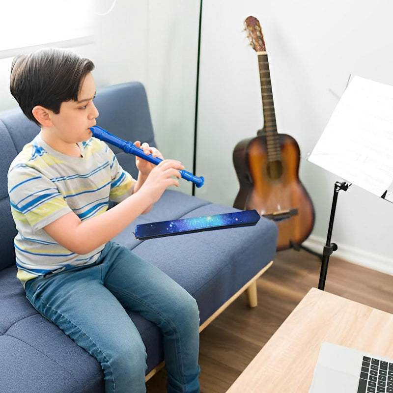 8 Holes Soprano Recorder with Cleaning Rod and Bag, Professional German Style C Key Recorder for Kids Beginners Students(Blue) Blue