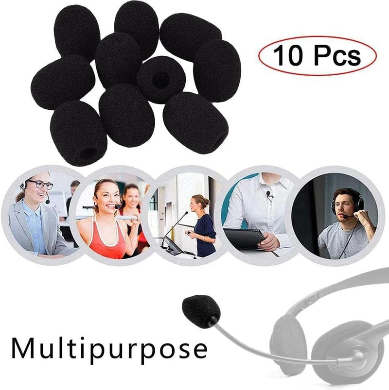 10pcs Black Mini Foam Microphone Windscreens,microphone Cover Foam,headset Microphone Pads,lapel Headset Microphone Windscreens,foam Microphone Covers,high Density Foam for Headset Protection Covers