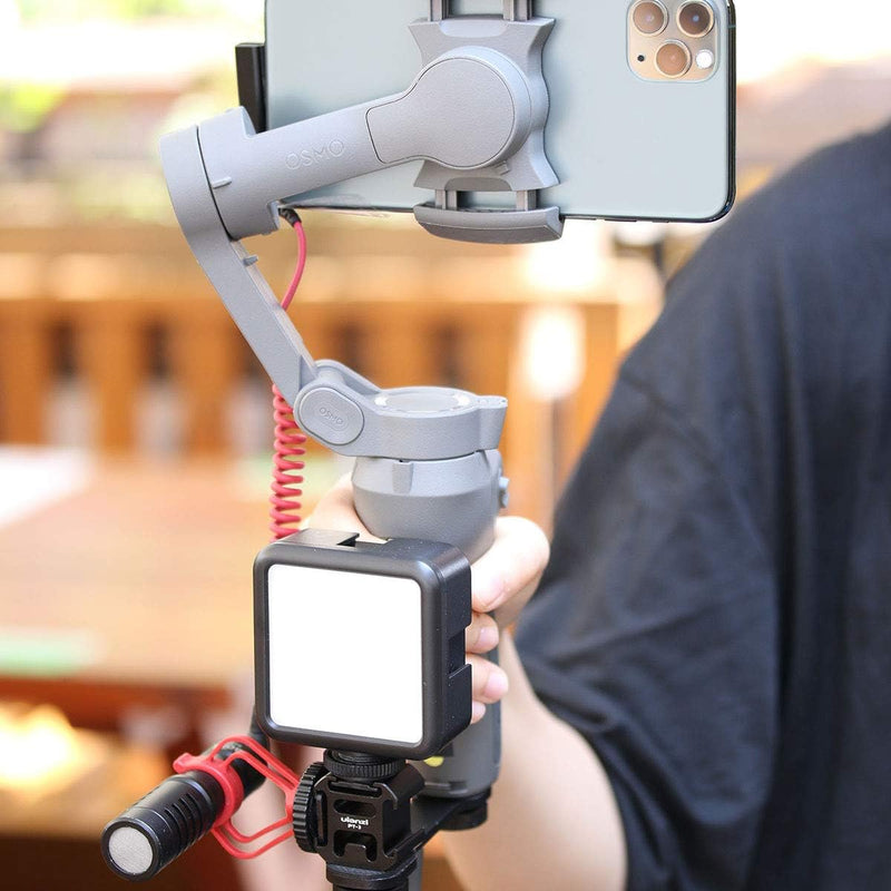 [AUSTRALIA] - ULANZI PT-3 Triple Cold Shoe Mounts Plate Microphone Led Video Light Extension Bracket Microphone Stand Rig Compatible for DJI OSMO Mobile 3 2 OM 4 Zhiyun Smooth 4/Feiyu Vimble 2 Gimbal Stabilizer 