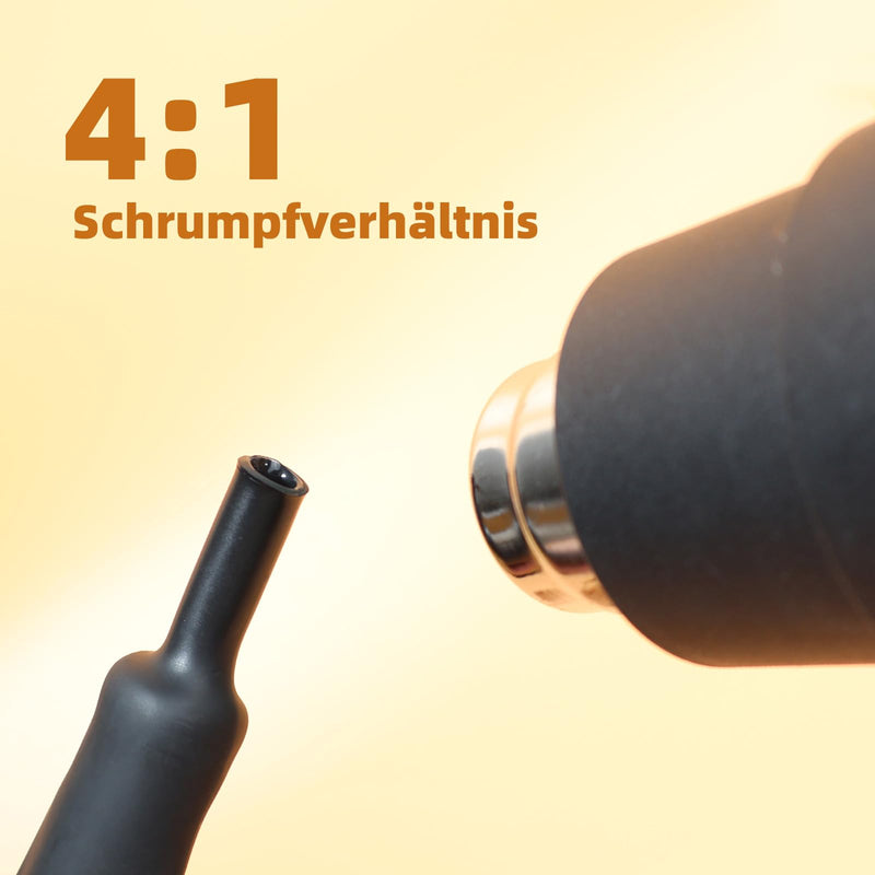 [AUSTRALIA] - YAMXIN Heat Shrink Tube 20 mm Diameter 4:1, 3 m (2 x 1.5 m), Double-Walled with Adhesive, Waterproof and High Tension Resistant, Black 