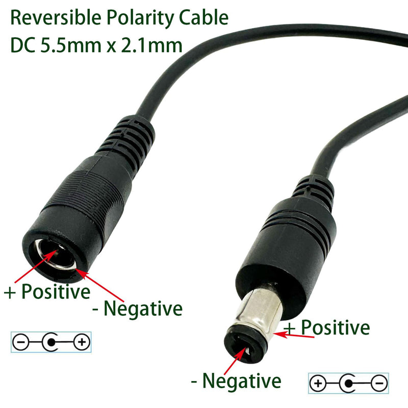3Pcs DC Power 5.5mm x 2.1mm Reverse Polarity Power Converter Cable Cord for Keyboard Guitar Piano Effect Pedals Speaker Radio