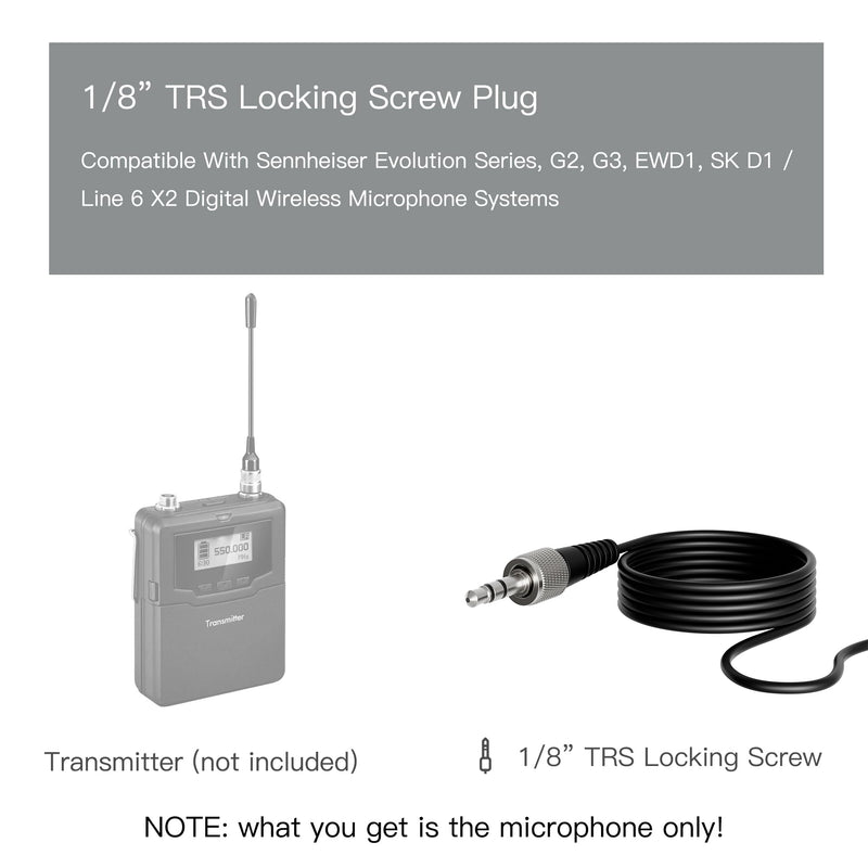 J K Pro Lavalier Lapel Microphone MIC-J 044 Compatible with Sennheiser Wireless Transmitter - Omnidirectional Condenser Mic