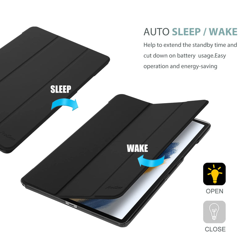 Smart Case for Galaxy Tab A8 10.5, Slim Stand Hard Back Shell Protective Smart Cover Case for Galaxy Tab A8 10.5 Inch 2022 SM-X200 X205 X207 -Black Black