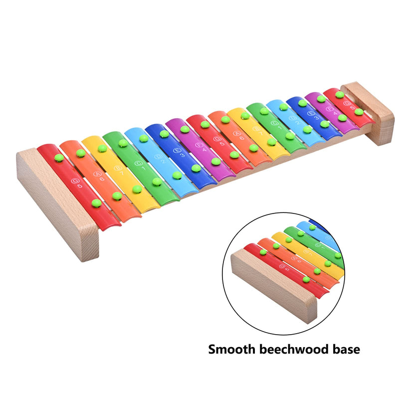 LIEKE Xylophone 15 Tones Glockenspiel Musical Instrument Gift