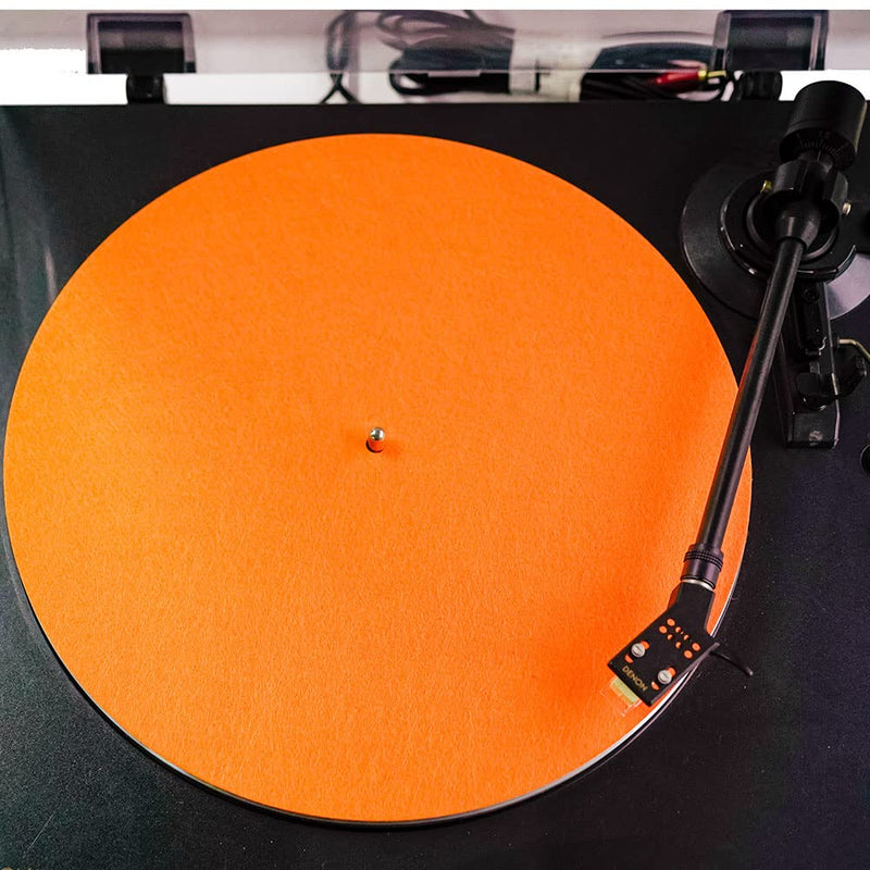 3mm Turntable Mat, 12 Inches Slipmat Anti-Static for LP Vinyl Record High-Fidelity Audiophile Acoustic Sound Support Help Reduce Noise Due to Static and Dust (orange) orange