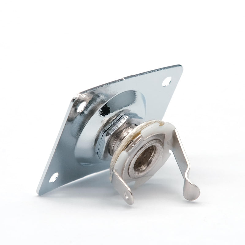 Metal 1/4 Output Jack Plate Input Jack Socket for Tele SG Style Electric Guitar Parts Replacement (Chrome) Chrome