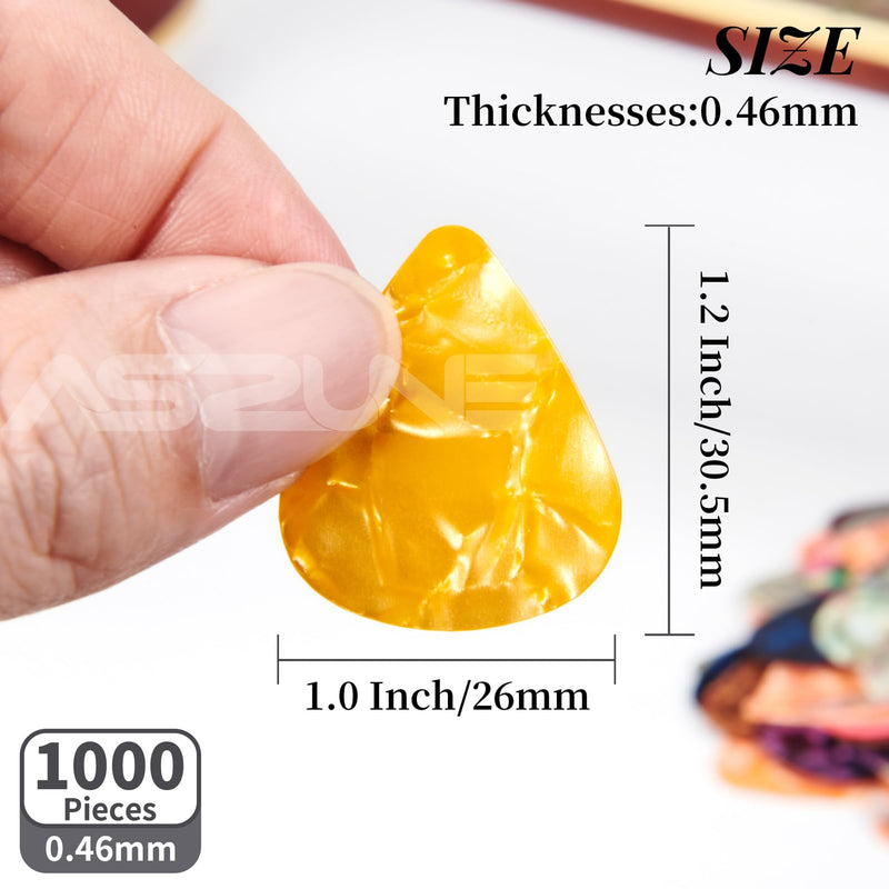 [AUSTRALIA] - Bulk Guitar Picks 1000Piece, Thin(0.46mm) Guitar Sampler Plectrums Celluloid Guitar Pick Acoustic Plectrum for Acoustic Guitar, Electric Guitar, Bass 0.46mm 1000Piece 