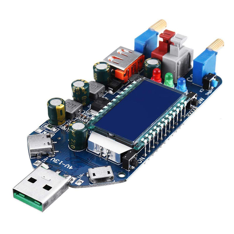 Fasizi 15W USB Step Up Power Supply Module Boost Adjustable Converter Fan Speed Control Potentiometer with LCD Display - Red
