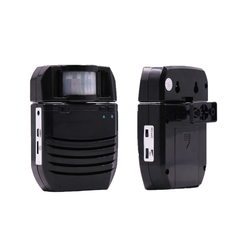 [AUSTRALIA] - Waytronic PIR Infrared Motion Sensor Activated Sound Player Loudspeaker Alarm Motion Detector for Door Greeter Welcome Guests Entry Alert and Sales Advertising, (Black) 