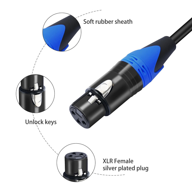 6 Pack XLR Male to Female Cable, Professional Balanced Microphone Lead, Extension Mic Cord 3 FT/3 Colors