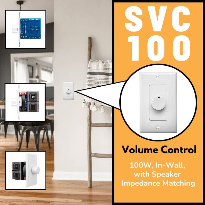 [AUSTRALIA] - OSD 100W in Wall Volume Control Impedance Matching for Home Speakers, Rotary Knob White SVC100 White/Ivory/Almond 