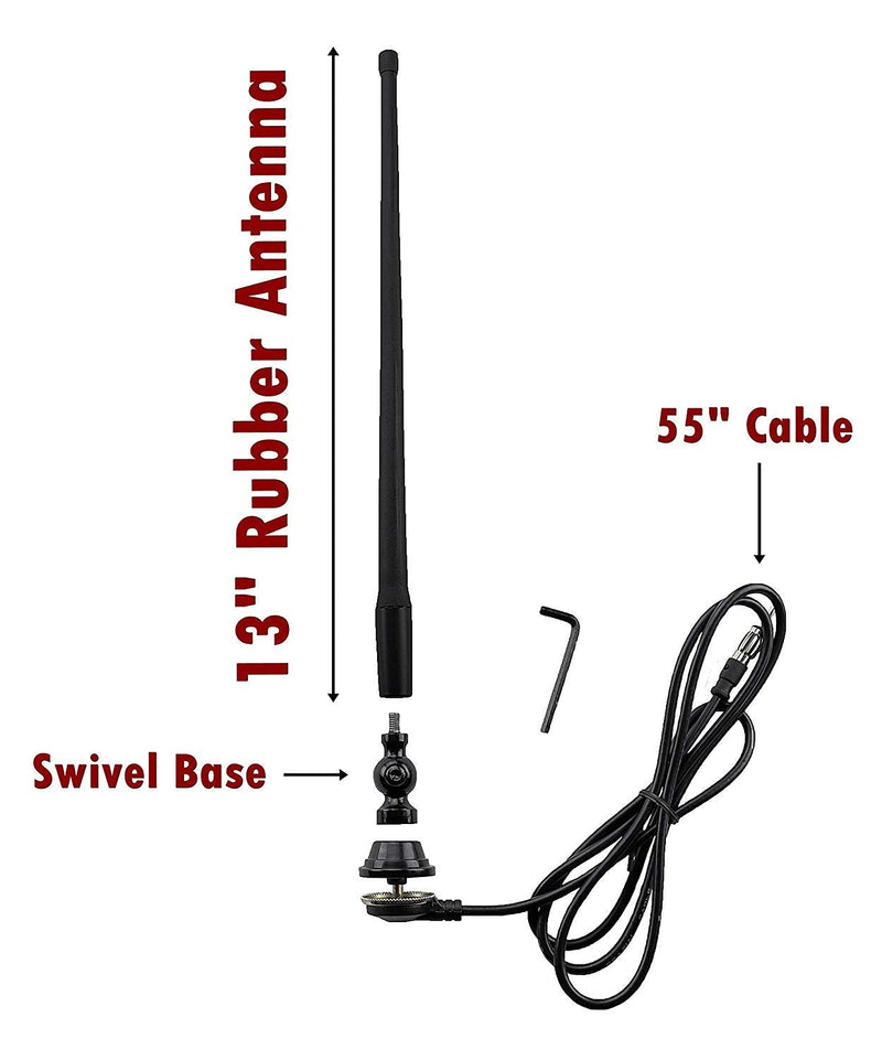 [AUSTRALIA] - AntennaMastsRus - Black AM-FM Rubber Ducky 15 Inch Antenna Kit fits Kubota Backhoe Excavator Loader Skid Steer Tractor (All Models) 
