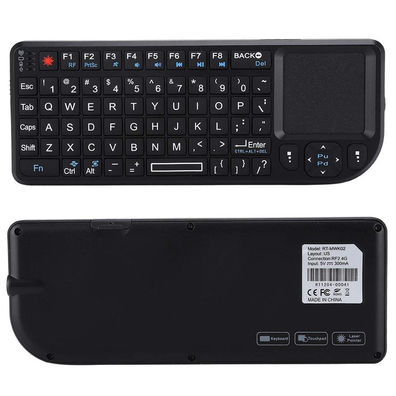2.4GHz Wireless Touchpad Keyboard, RT-MWK02 Rechargeable Ultra-Thin Mini USB Backlit Keyboard for HTPC, for PS3/for PS4, 360 and ONE