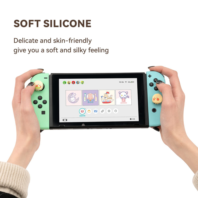 GeekShare Fat Chicken Thumb Grip Caps, Soft Silicone Joystick Cover Compatible with Nintendo Switch/OLED/Switch Lite,4PCS