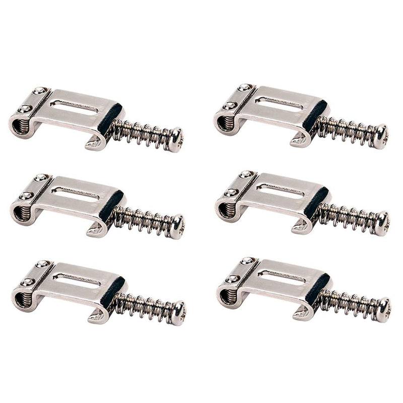 6 Pack Roller Tremolo Bridge Saddles for Strat Stratocaster and Tele Telecaster Electric Guitars, Nickel Silver