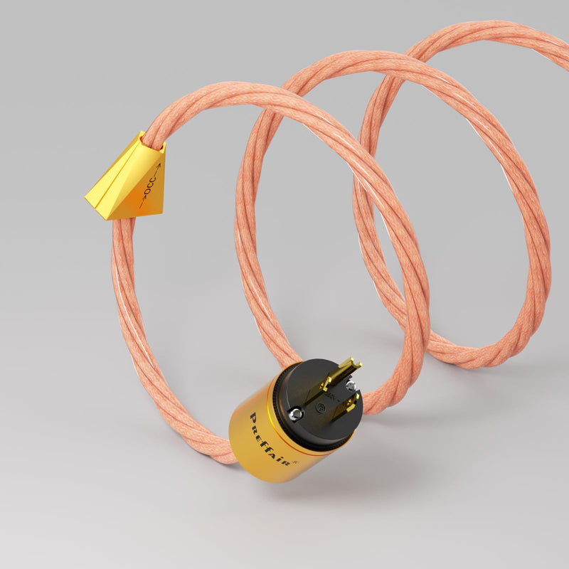Preffair X461 OCC 5N Copper AC Power Cables 15AWG/4 x 1.5mm2 Wires with Gold Plated US-C15 IEC320 Power Connectors for Audiophile Subwoofer, Turntable, AMP, DAC (1.5M/4.9FT, X461P102G)