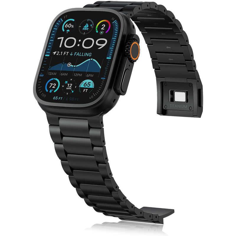 Ultra 2 Titanium Watch Band (Plus) Fits Apple Watch ULTRA (49mm).Same Compatible Apple Watch 10(Titanium 46mm) Comfortable grip Replacement Wristbands for Apple iWatch titanium strap Black