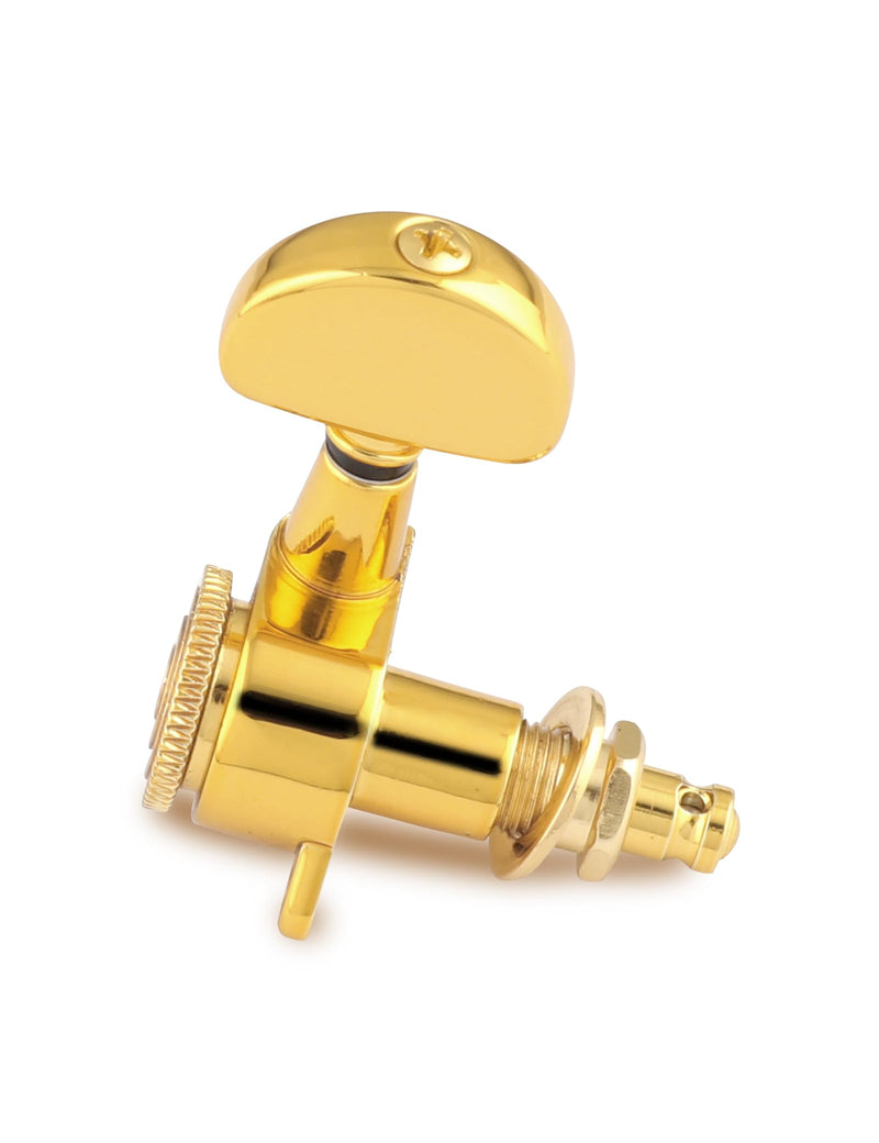 [AUSTRALIA] - Rubatone Locking Guitar String Tuning Pegs Sealed Machine Heads Tuners Tuning Keys 6 In Line for Right Handed Electric Guitar or Acoustic Guitar Half Round Head Gold. 