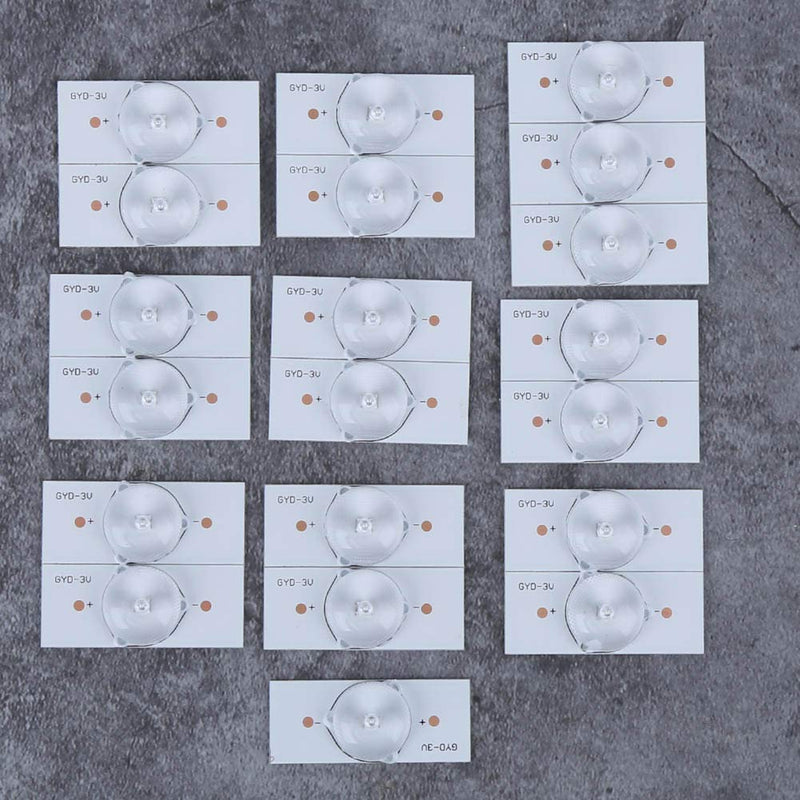 20pcs SMD Lamp Beads, Universal 3V SMD LED, Optical Lens Filter with High Hardness, Repair and Replacement Parts for LED Strips and TV Strips (White)
