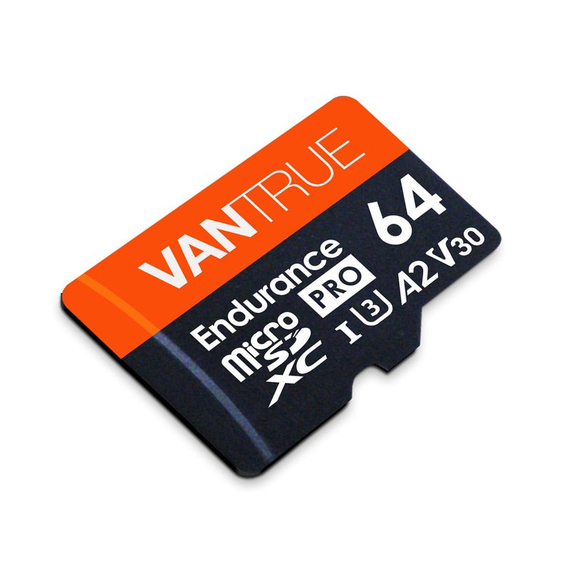 Vantrue 64GB microSD Card with Adapter, U3 UHS-I High Speed SD Card for Dash Cams & Home Security System Video Cameras Vantrue 64GB microSD Card