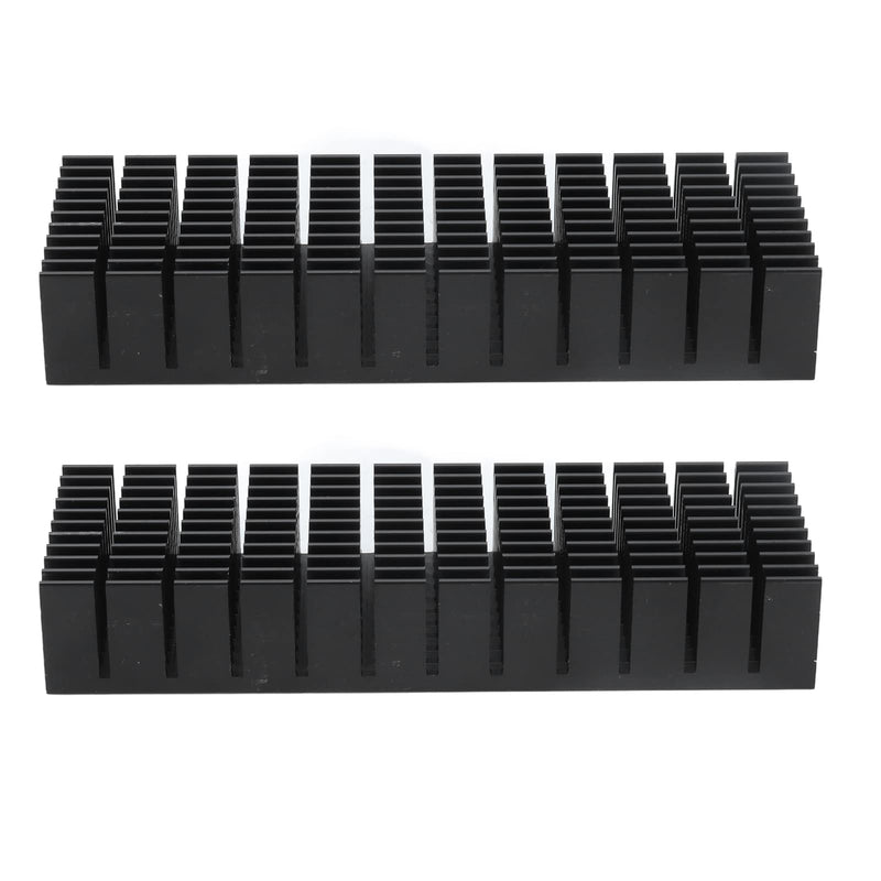 Cooling Fins, Aluminium Heatsink, Pack of 2, Slotted Design, 120 x 40 x 20 mm, High Efficiency for Electronic Components for CPU (with Adhesive)