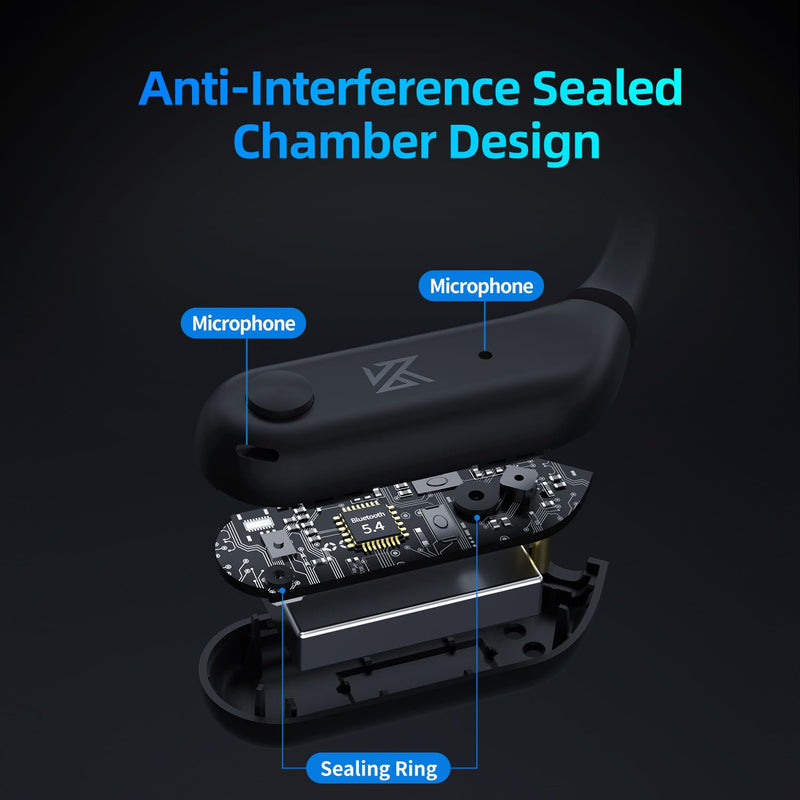 KZ AE01 Bluetooth 5.4 Module Upgrade EarHook for Earbuds 2Pins,Dual Microphones ENC Noise Reduction Wireless Earphone Adapter