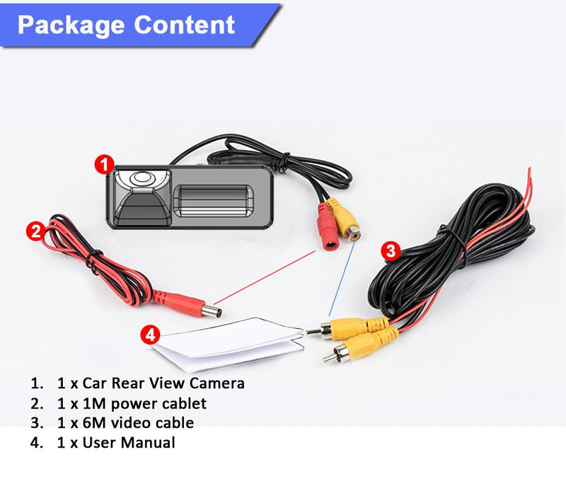 Backup Camera Waterproof Rear-View License Plate Parking Vehicle Camera for VW Scirocco Fabia Seat Tiguan Touareg Santana Golf 5 V Passat Polo Skoda