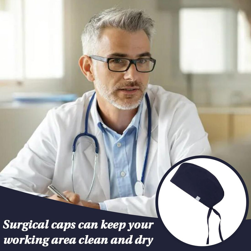 DWFEYOI Surgical Hood Fabric, Surgical Caps, Fabric Nurse Accessories for Doctors, Nurses, Dentists, Pharmacists, Vets, Medical Staff, blue
