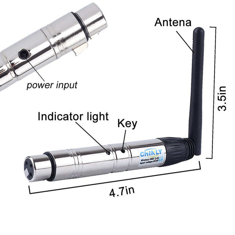 [AUSTRALIA] - CHINLY Wireless Receiver DMX512 DMX Dfi DJ 2.4G Wireless 1pcs Receiver external antenna LED Lighting Control for LED Stage Par Party Light 